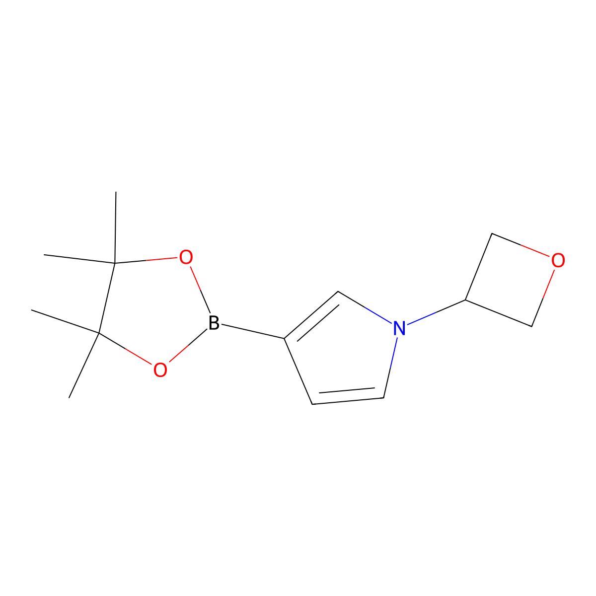 1-(Oxetan-3-yl)-3-(4,4,5,5-tetramethyl-1,3,2-dioxaborolan-2-yl)-1H-pyrrole molecular structure, CAS 2223011-62-7