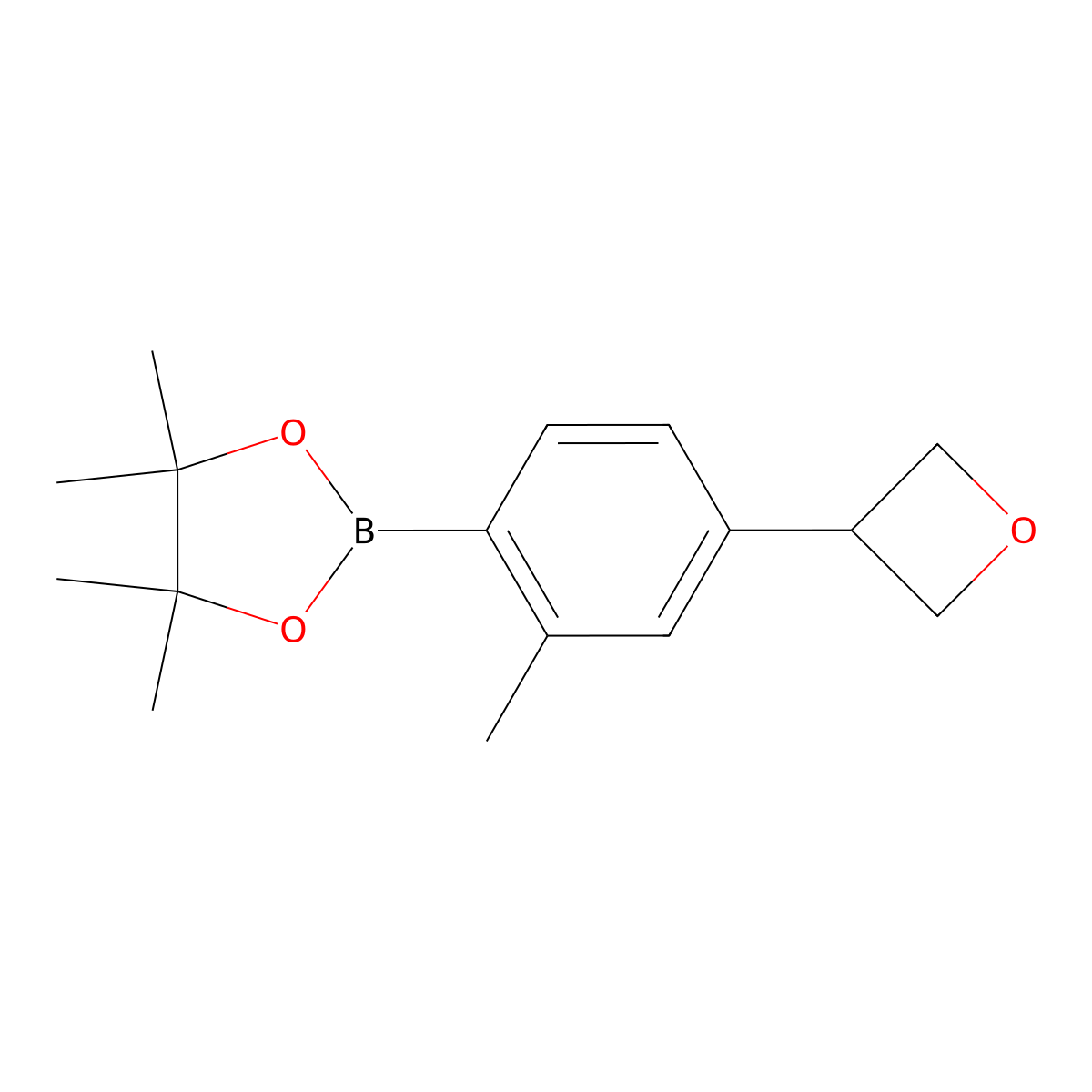 4,4,5,5-Tetramethyl-2-(2-methyl-4-(oxetan-3-yl)phenyl)-1,3,2-dioxaborolane molecular structure, CAS 2223011-66-1