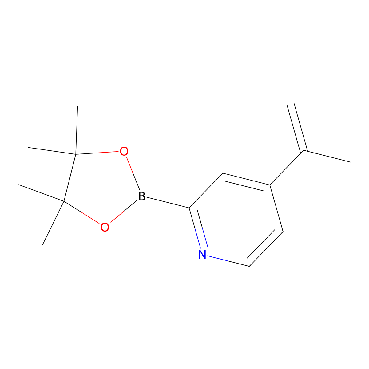 4-(Prop-1-EN-2-YL)-2-(4,4,5,5-tetramethyl-1,3,2-dioxaborolan-2-YL)pyridine molecular structure, CAS 2223011-70-7