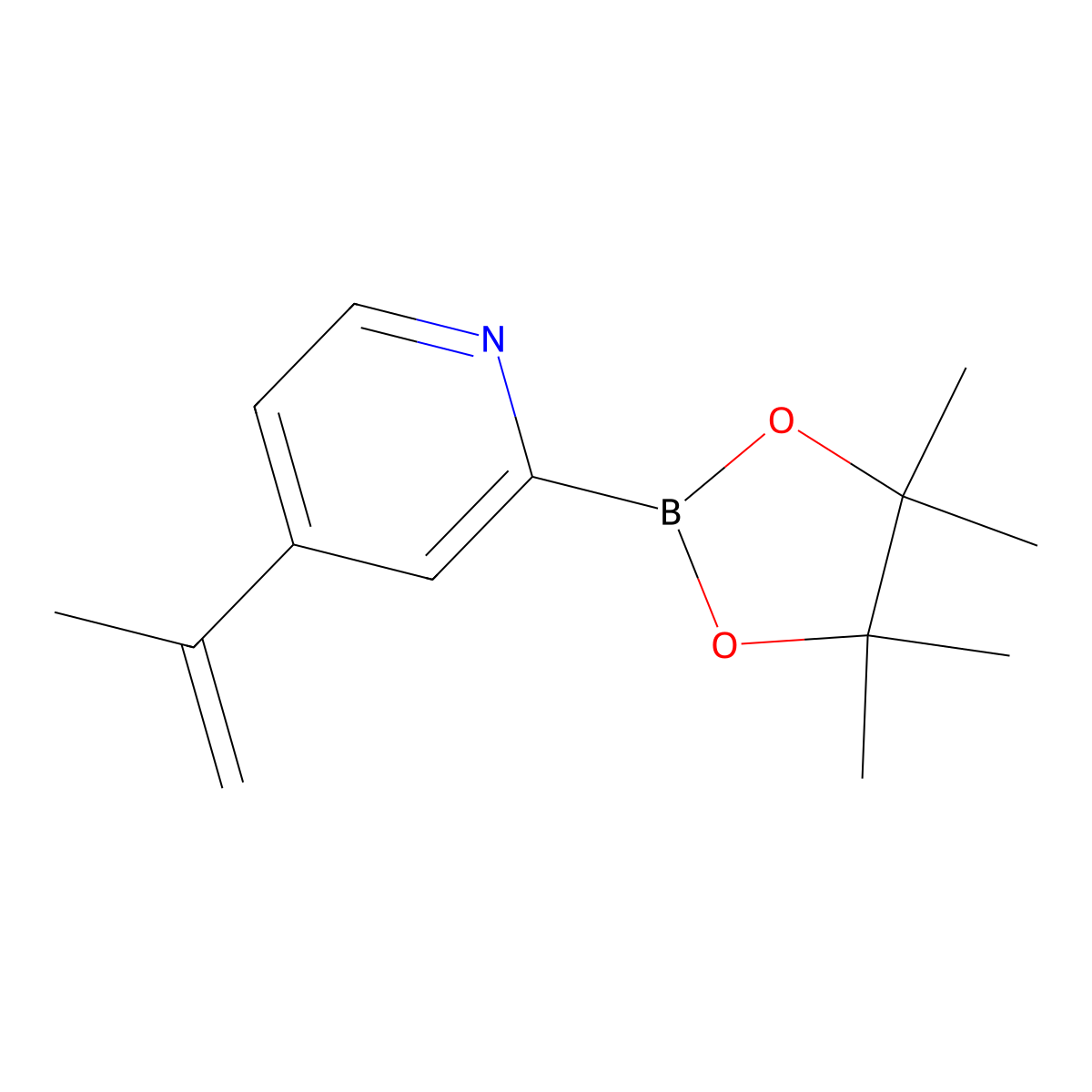 4-(Prop-1-EN-2-YL)-2-(4,4,5,5-tetramethyl-1,3,2-dioxaborolan-2-YL)pyridine molecular structure, CAS 2223011-70-7