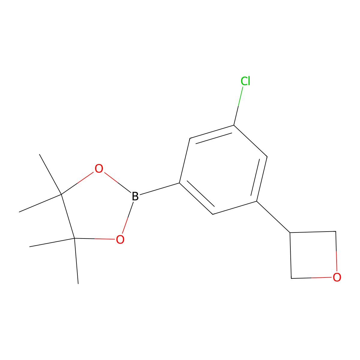 2-(3-Chloro-5-(oxetan-3-yl)phenyl)-4,4,5,5-tetramethyl-1,3,2-dioxaborolane molecular structure, CAS 2223011-73-0