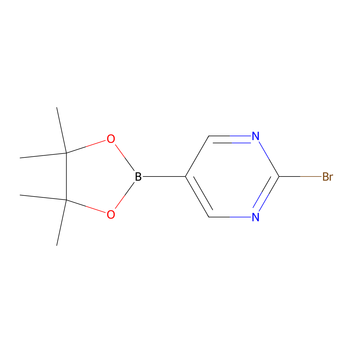 2-Bromo-5-(4,4,5,5-tetramethyl-1,3,2-dioxaborolan-2-yl)pyrimidine molecular structure, CAS 2223011-74-1