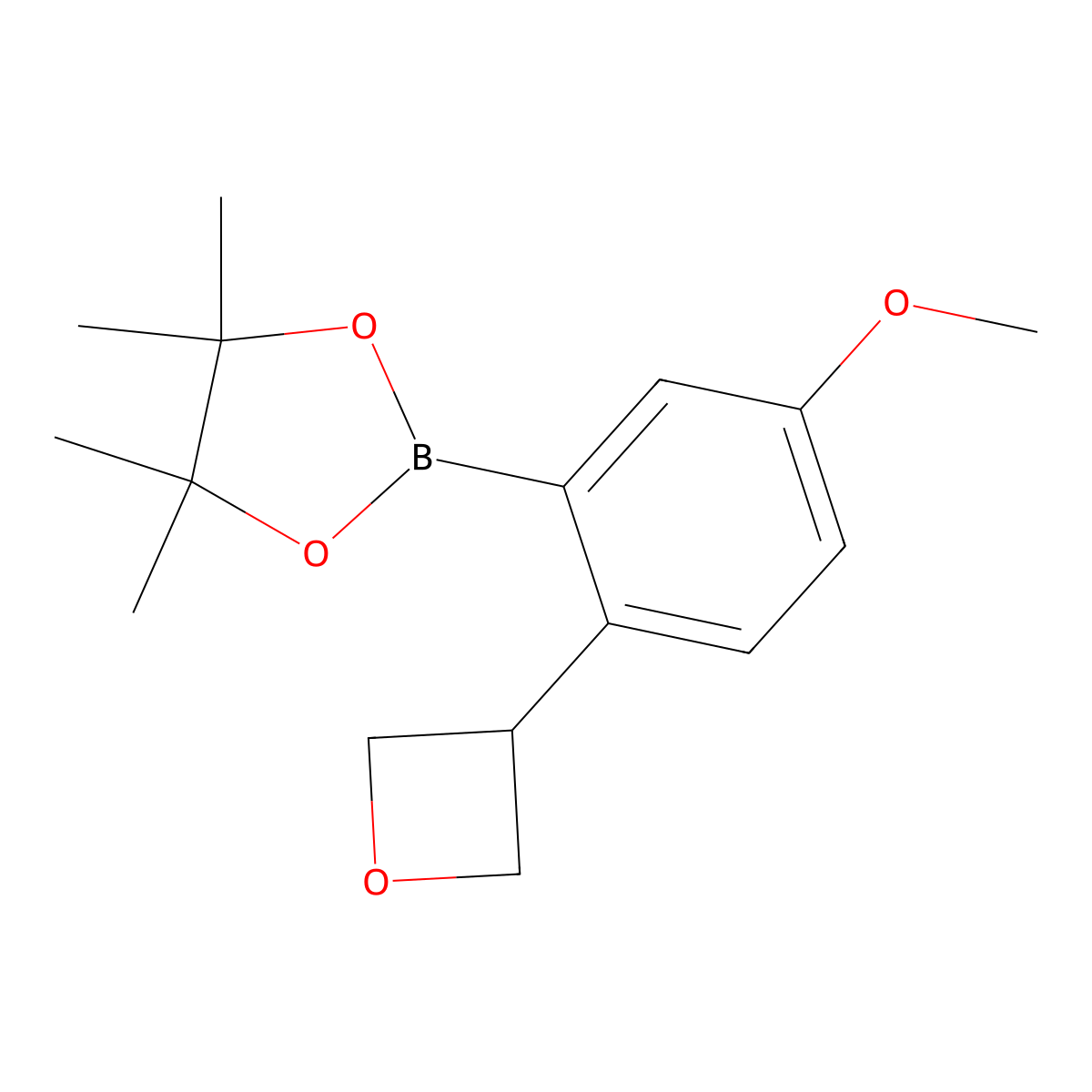 2-(5-Methoxy-2-(oxetan-3-yl)phenyl)-4,4,5,5-tetramethyl-1,3,2-dioxaborolane molecular structure, CAS 2223011-77-4