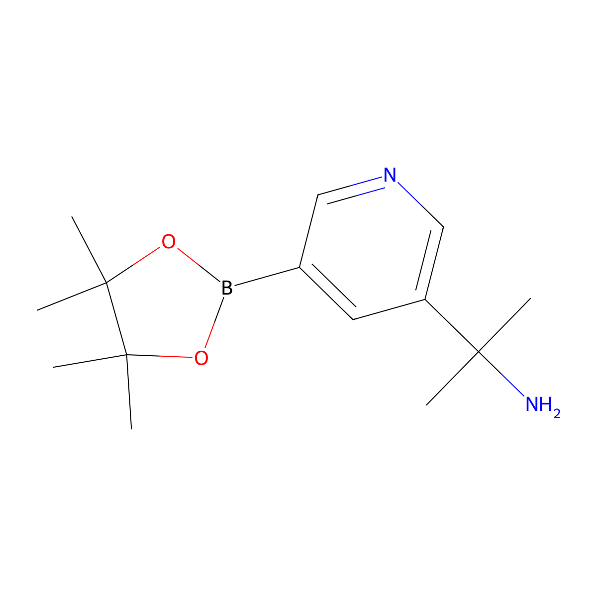 5-(2-Aminopropan-2-yl)pyridine-3-boronic acid pinacol ester molecular structure, CAS 2223011-79-6