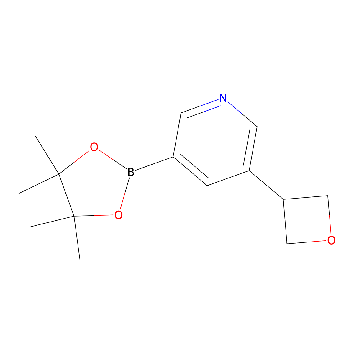 3-(Oxetan-3-yl)-5-(4,4,5,5-tetramethyl-1,3,2-dioxaborolan-2-yl)pyridine molecular structure, CAS 2223011-99-0