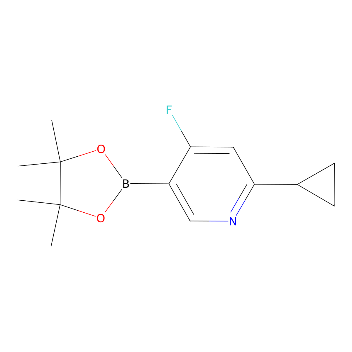 (6-Cyclopropyl-4-fluoropyridin-3-YL)boronic acid pinacol ester molecular structure, CAS 2223012-12-0