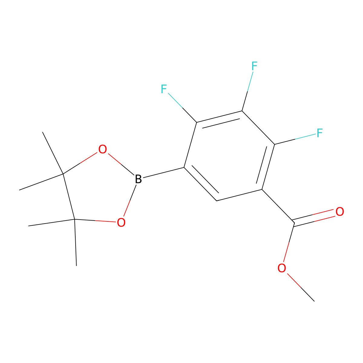 Methyl 2,3,4-trifluoro-5-(4,4,5,5-tetramethyl-1,3,2-dioxaborolan-2-yl)benzoate molecular structure, CAS 2223012-32-4