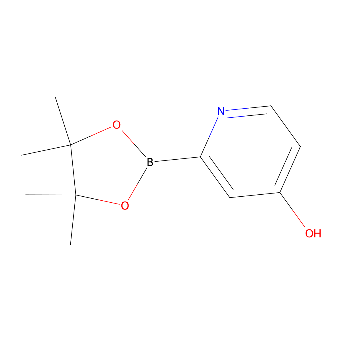 2-(4,4,5,5-Tetramethyl-1,3,2-dioxaborolan-2-YL)pyridin-4-OL molecular structure, CAS 2223012-50-6