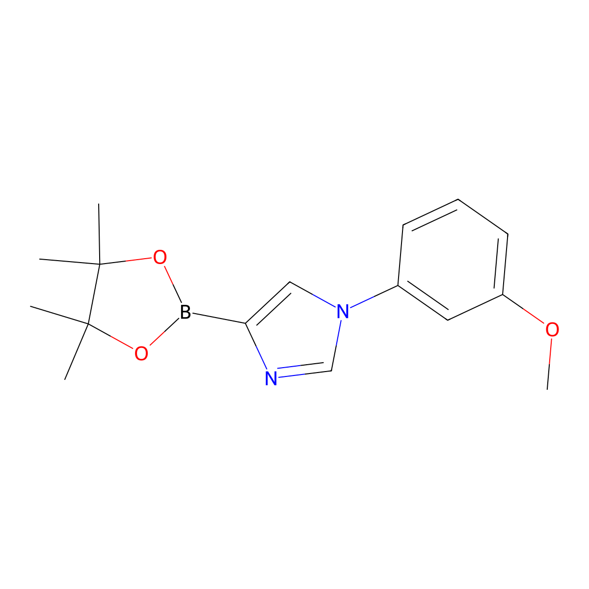 1-(3-Methoxyphenyl)imidazole-4-boronic acid pinacol ester molecular structure, CAS 2223012-52-8