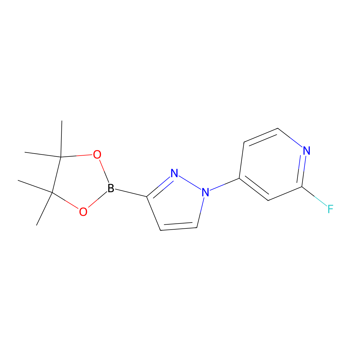 1-(2-Fluoro-4-pyridyl)-1H-pyrazole-3-boronic acid pinacol ester molecular structure, CAS 2223012-62-0