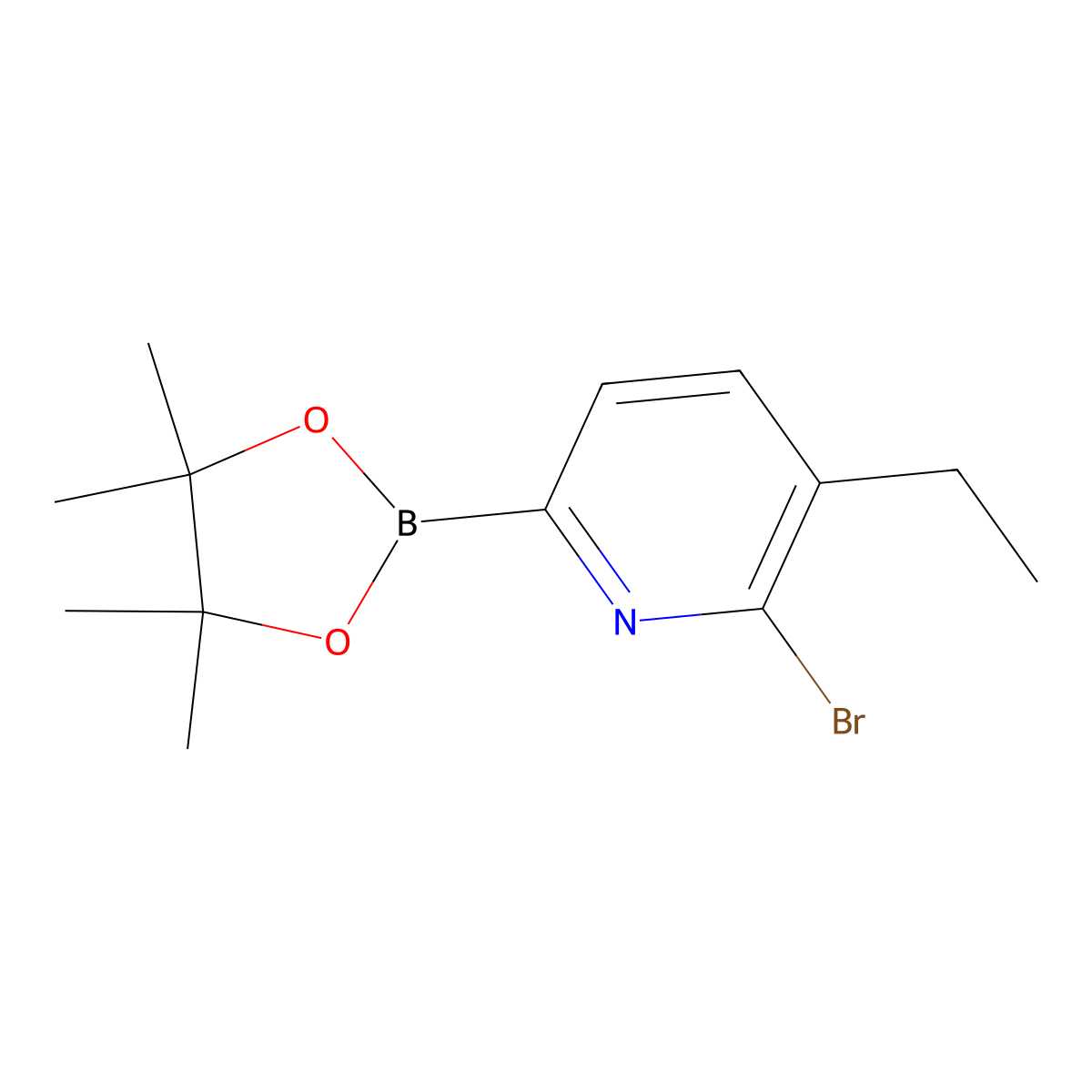 6-Bromo-5-ethylpyridine-2-boronic acid pinacol ester molecular structure, CAS 2223012-64-2