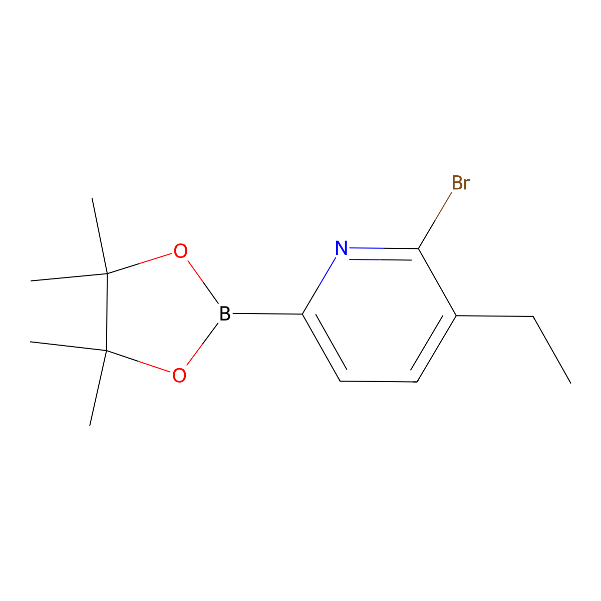 6-Bromo-5-ethylpyridine-2-boronic acid pinacol ester molecular structure, CAS 2223012-64-2