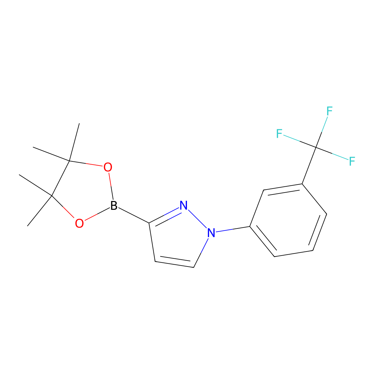 1-(3-Trifluoromethylphenyl)-1H-pyrazole-3-boronic acid pinacol ester molecular structure, CAS 2223012-69-7