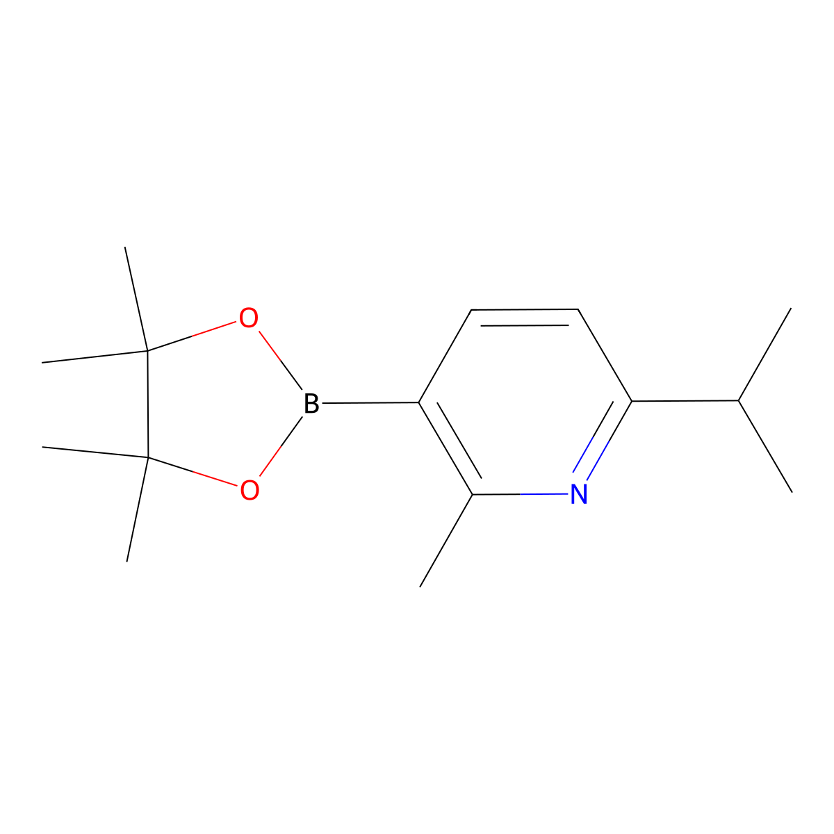 6-Isopropyl-2-methyl-3-(4,4,5,5-tetramethyl-1,3,2-dioxaborolan-2-yl)pyridine molecular structure, CAS 2223012-72-2