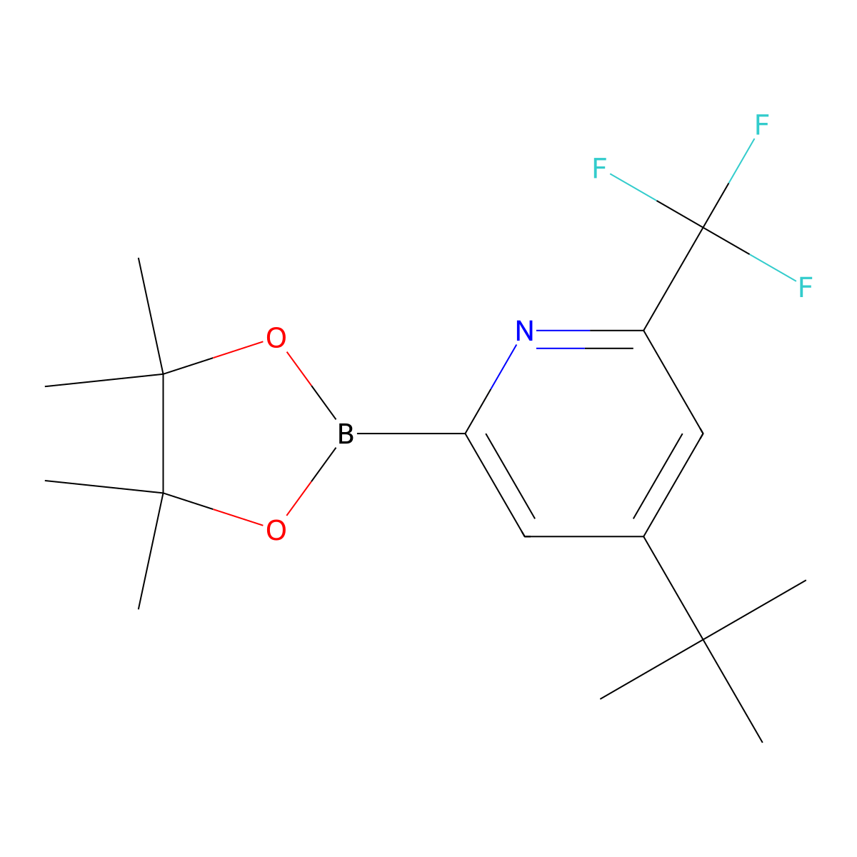 4-(tert-Butyl)-2-(4,4,5,5-tetramethyl-1,3,2-dioxaborolan-2-yl)-6-(trifluoromethyl)pyridine molecular structure, CAS 2223012-77-7