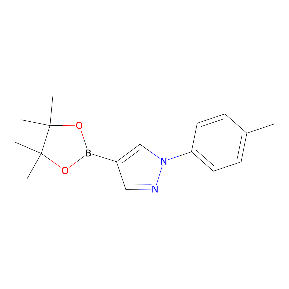 4-(4,4,5,5-Tetramethyl-1,3,2-dioxaborolan-2-yl)-1-(p-tolyl)-1h-pyrazole molecular structure, CAS 2223012-84-6