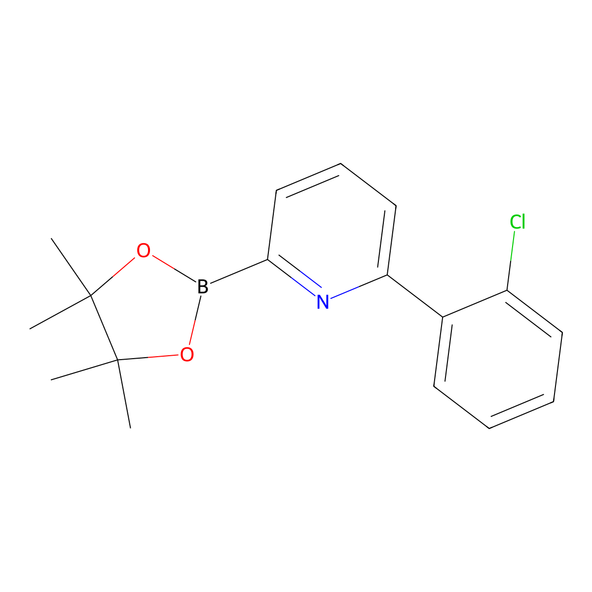 2-(2-Chlorophenyl)-6-(4,4,5,5-tetramethyl-1,3,2-dioxaborolan-2-yl)pyridine molecular structure, CAS 2223012-92-6