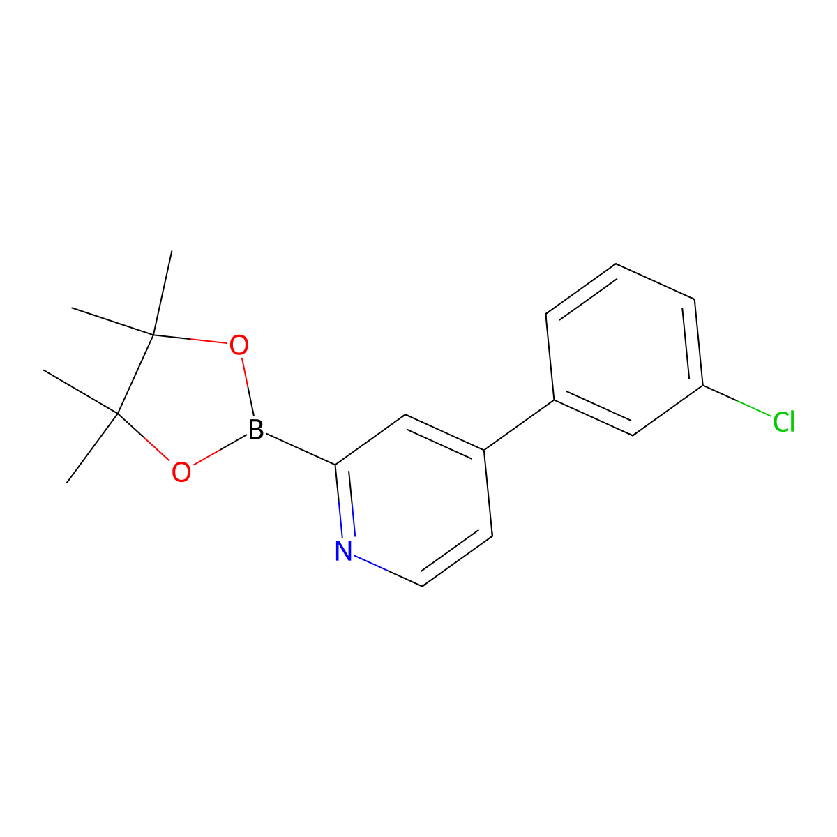 4-(3-Chlorophenyl)-2-(4,4,5,5-tetramethyl-1,3,2-dioxaborolan-2-yl)pyridine molecular structure, CAS 2223012-96-0