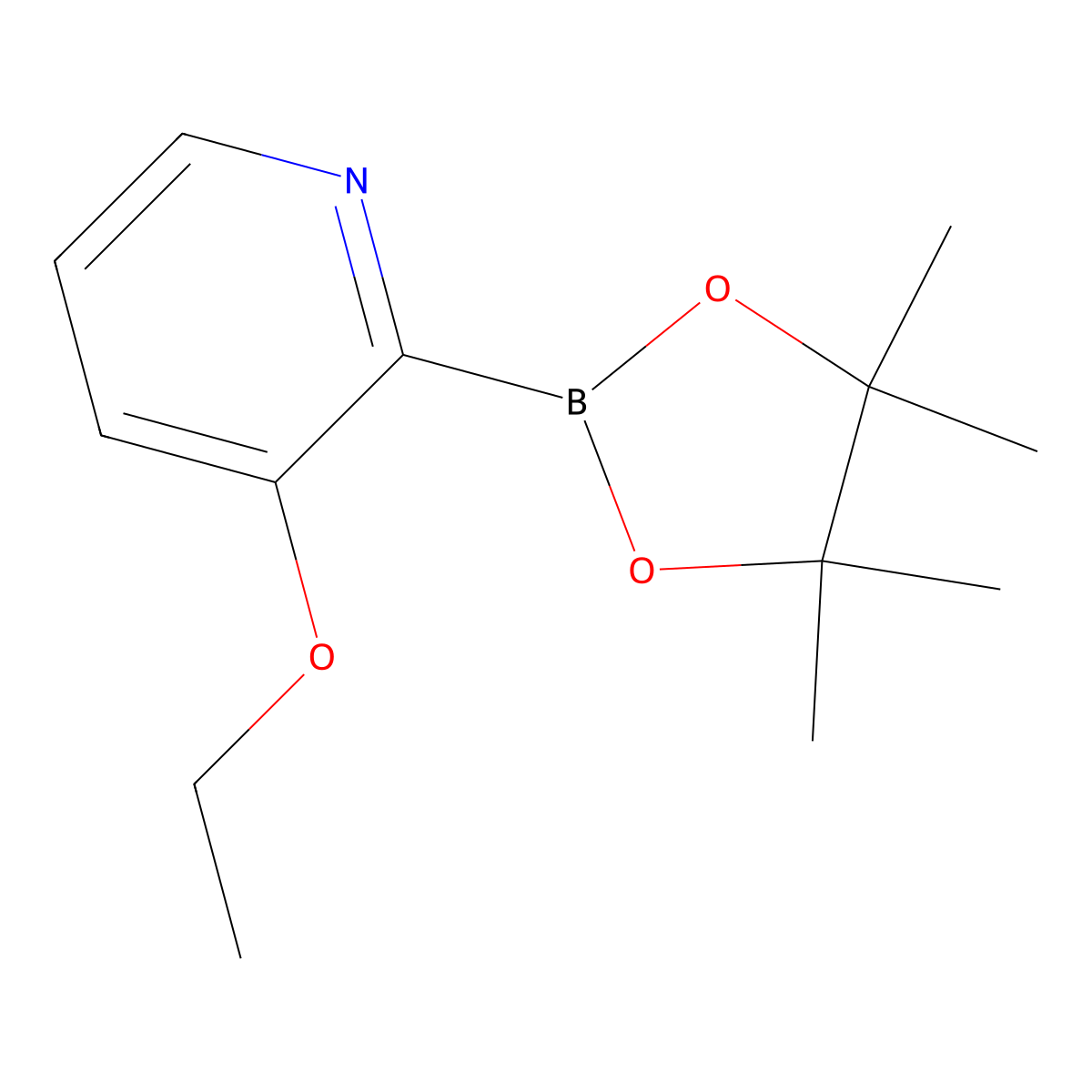 3-Ethoxy-2-(4,4,5,5-tetramethyl-1,3,2-dioxaborolan-2-YL)pyridine molecular structure, CAS 2223013-08-7