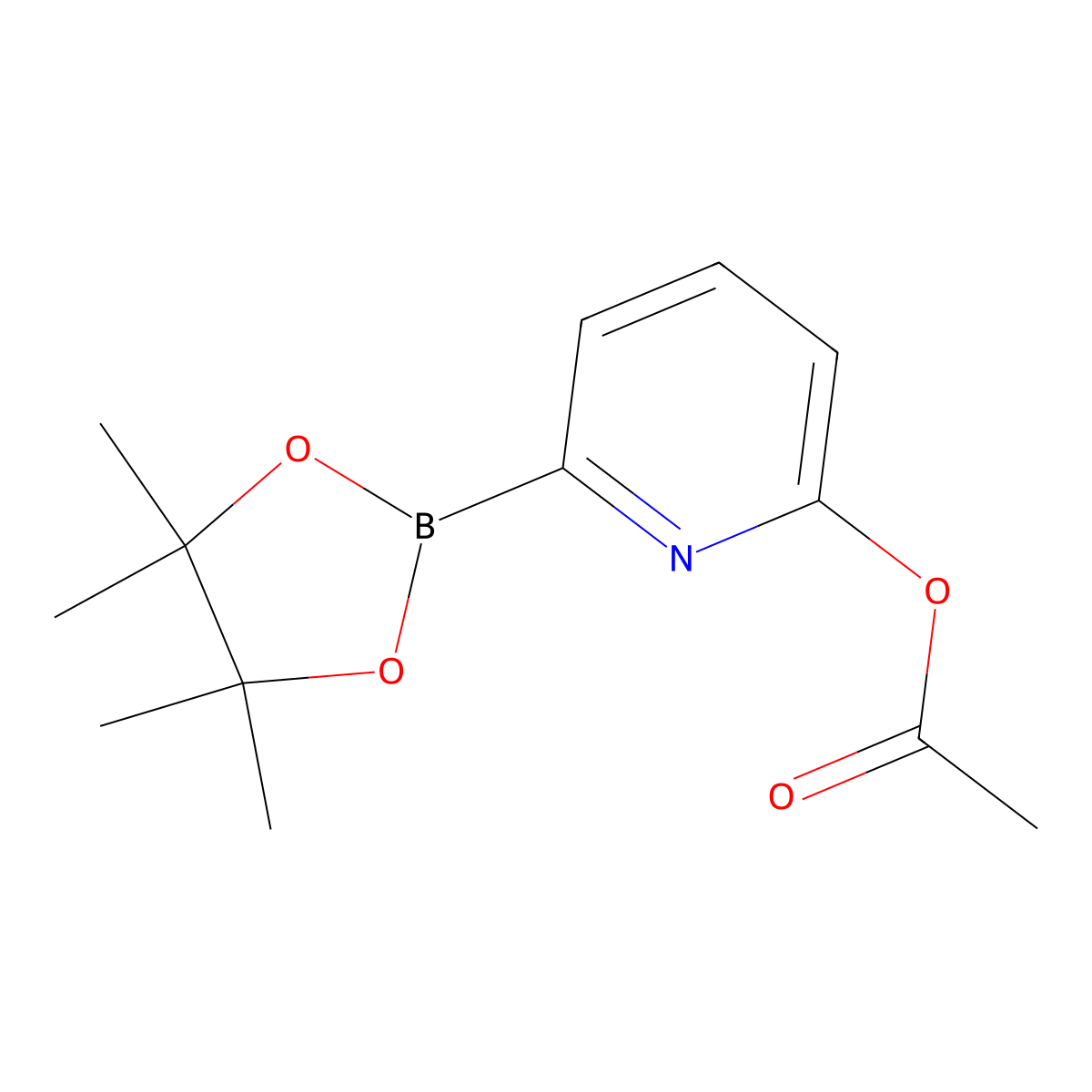 6-(4,4,5,5-Tetramethyl-1,3,2-dioxaborolan-2-YL)pyridin-2-YL acetate molecular structure, CAS 2223027-24-3