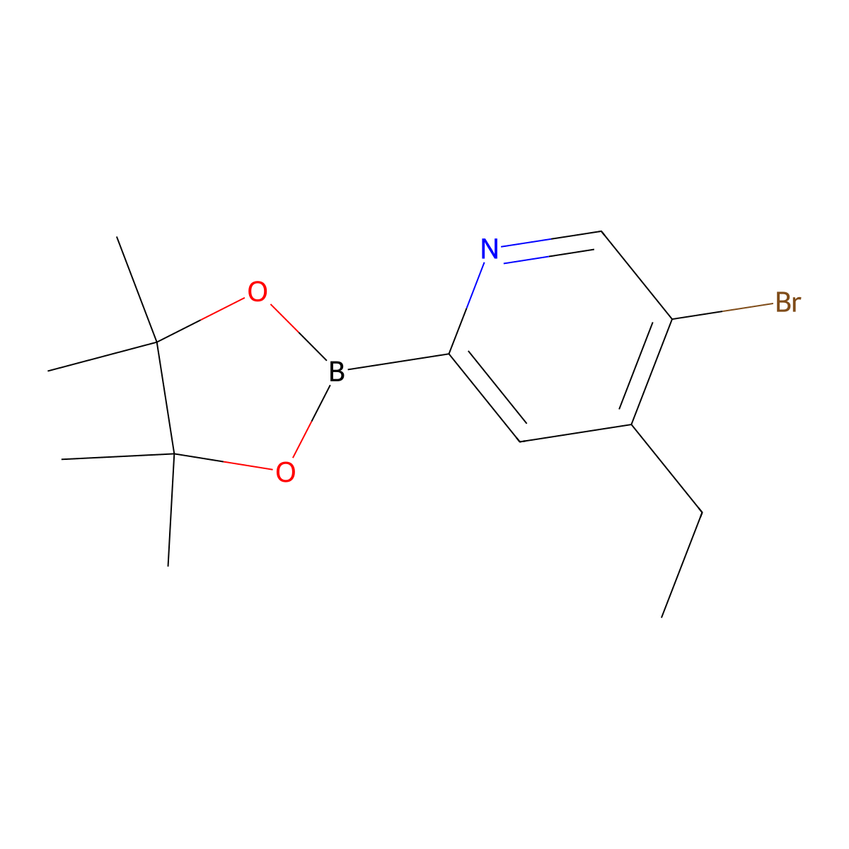 5-Bromo-4-ethylpyridine-2-boronic acid pinacol ester molecular structure, CAS 2223027-28-7