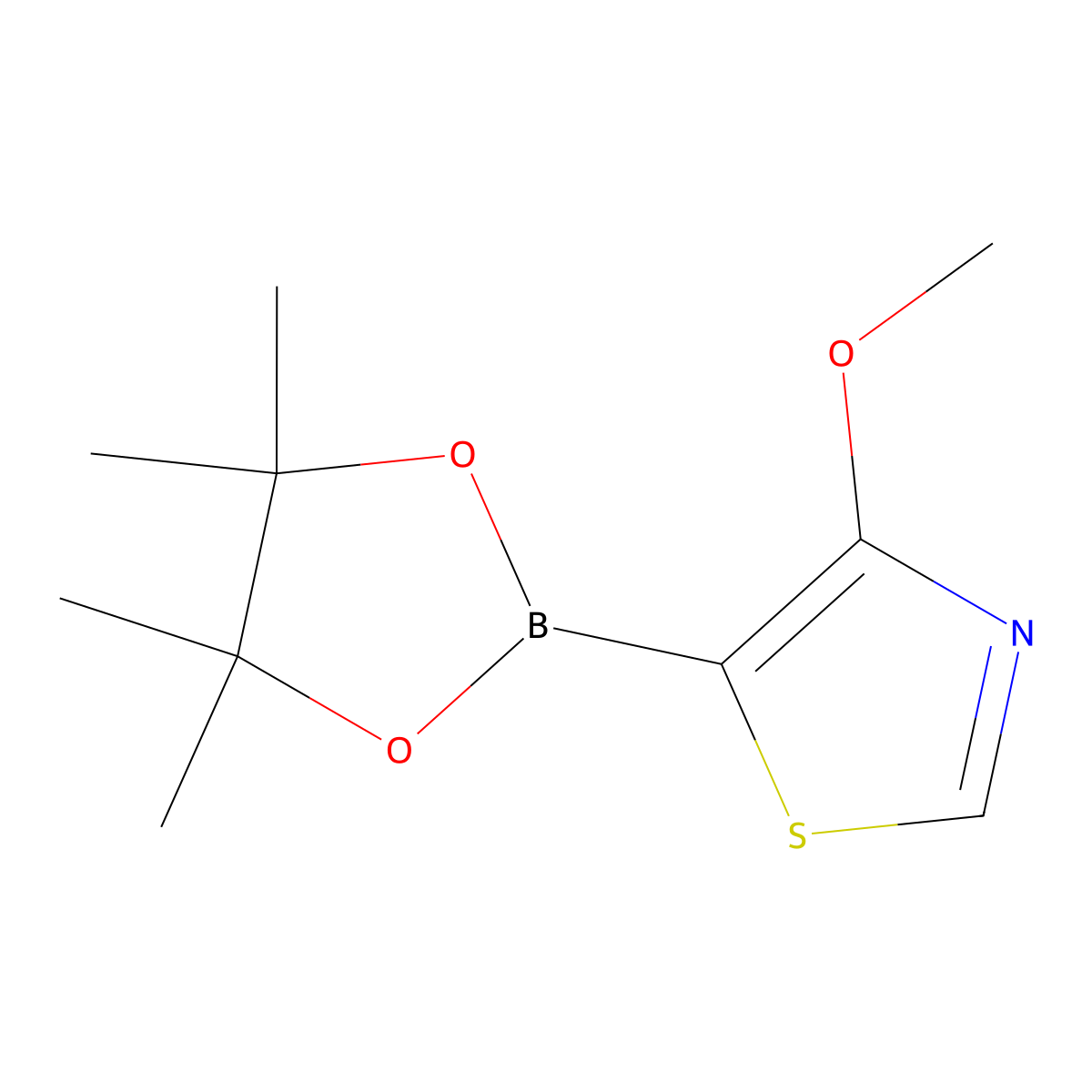 4-Methoxythiazole-5-boronic acid pinacol ester molecular structure, CAS 2223027-34-5
