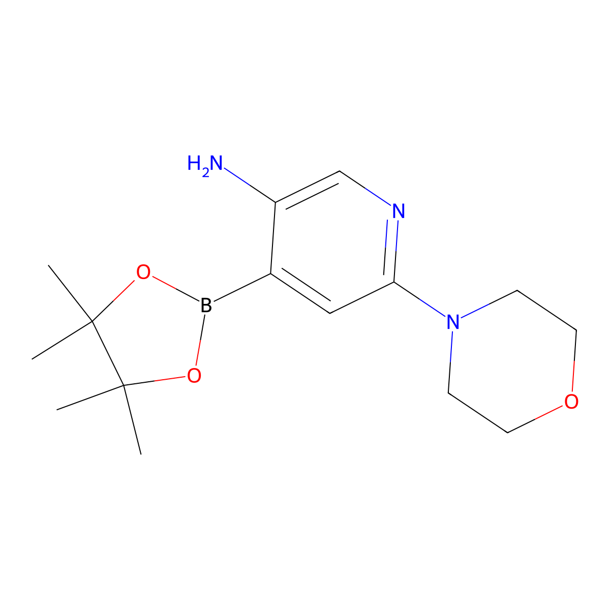 3-Amino-6-(morpholino)pyridine-4-boronic acid pinacol ester molecular structure, CAS 2223027-37-8