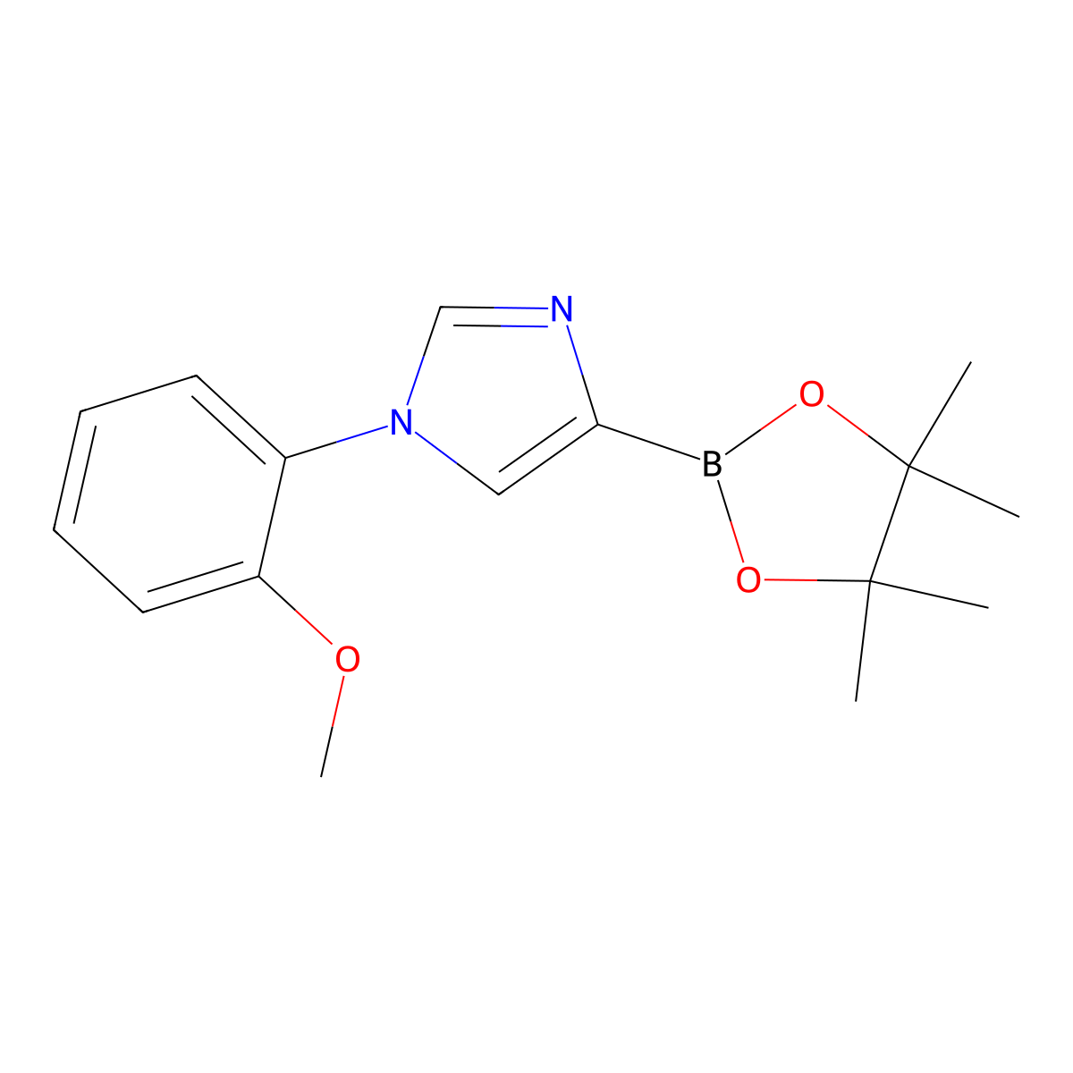 1-(2-Methoxyphenyl)imidazole-4-boronic acid pinacol ester molecular structure, CAS 2223027-41-4