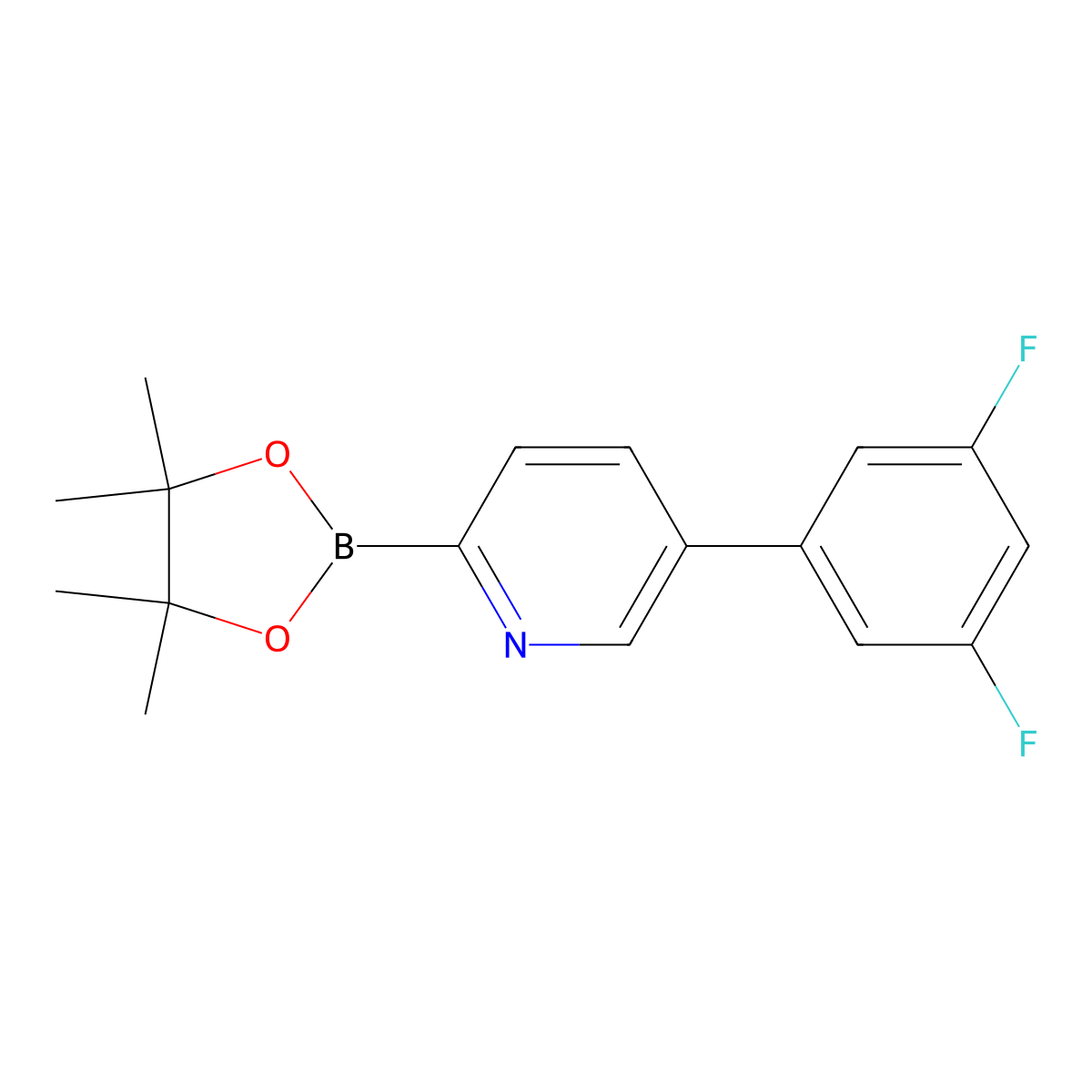 5-(3,5-Difluorophenyl)pyridine-2-boronic acid pinacol ester molecular structure, CAS 2223027-42-5