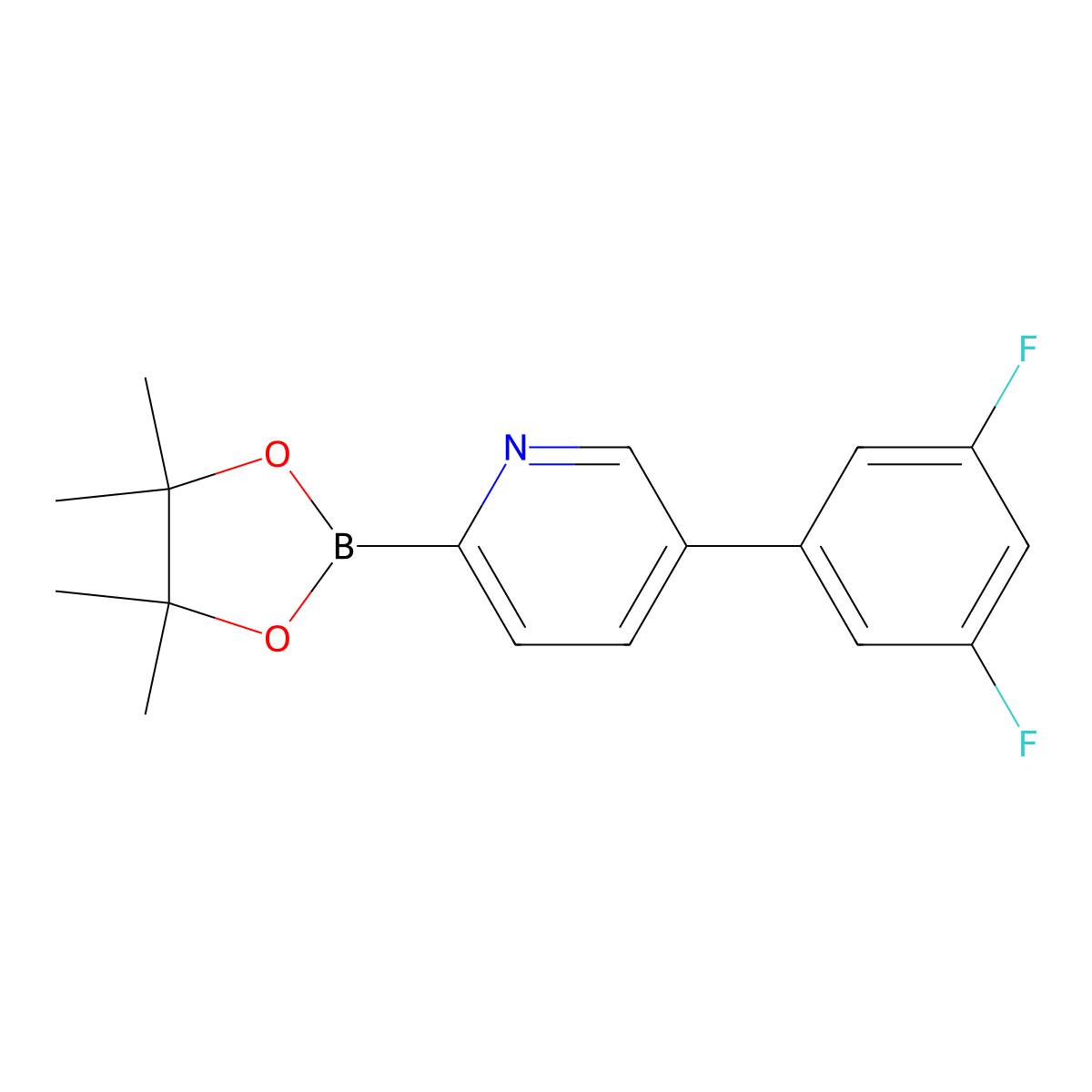 5-(3,5-Difluorophenyl)pyridine-2-boronic acid pinacol ester molecular structure, CAS 2223027-42-5