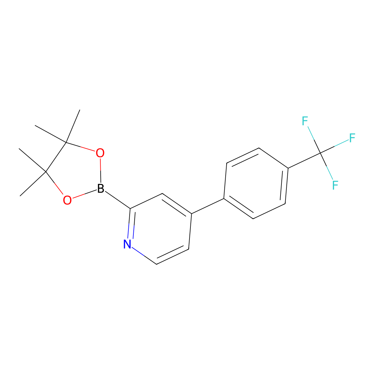 4-(4-Trifluoromethylphenyl)pyridine-2-boronic acid pinacol ester molecular structure, CAS 2223027-45-8