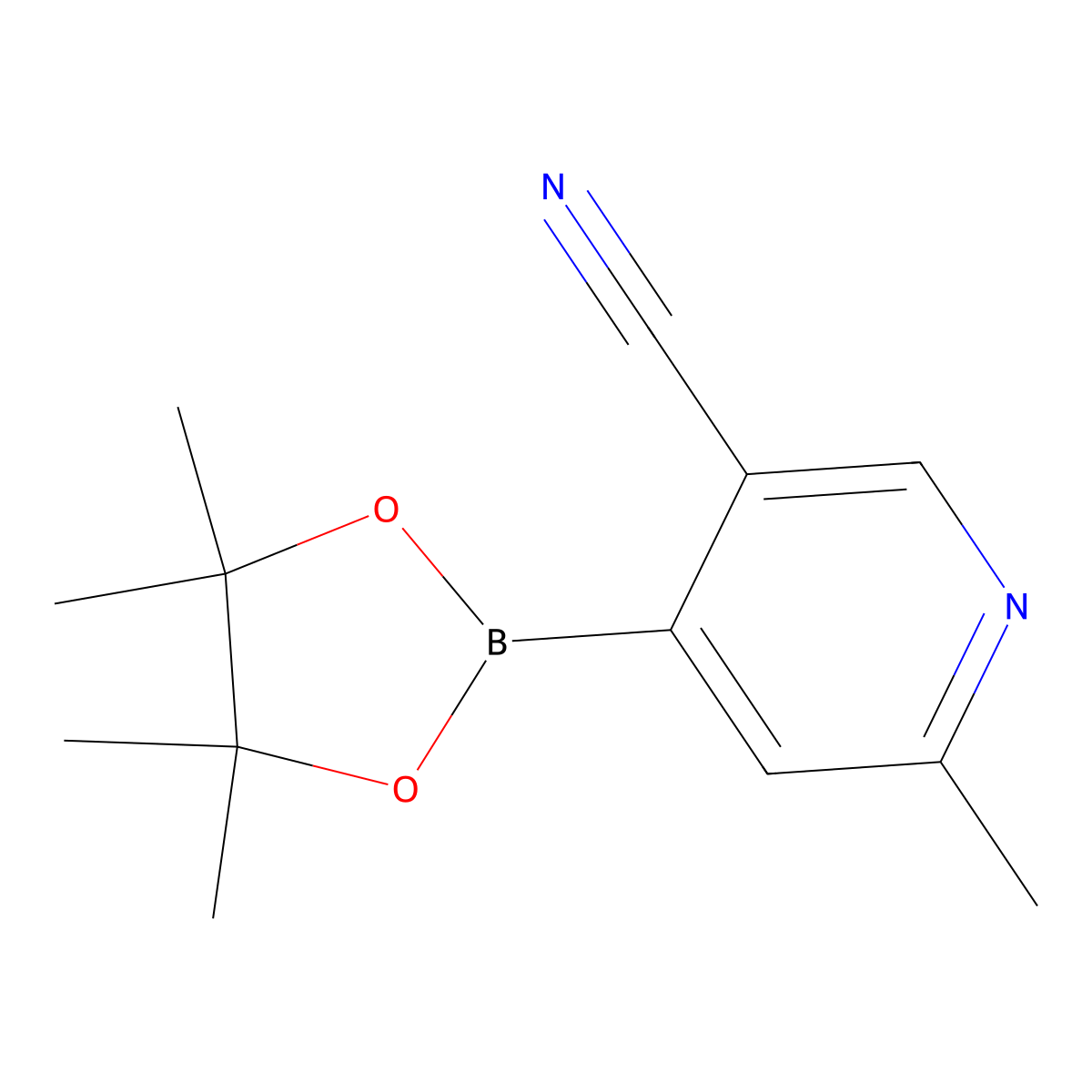 3-Cyano-6-methylpyridine-4-boronic acid pinacol ester molecular structure, CAS 2223027-55-0