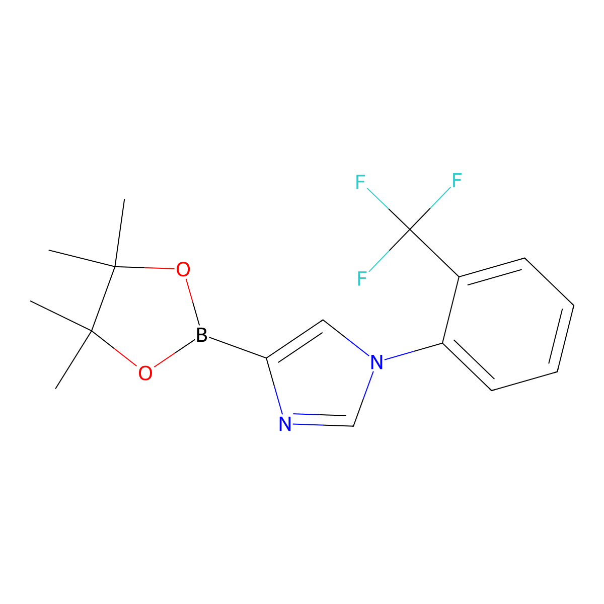 1-(2-Trifluoromethylphenyl)imidazole-4-boronic acid pinacol ester molecular structure, CAS 2223027-57-2