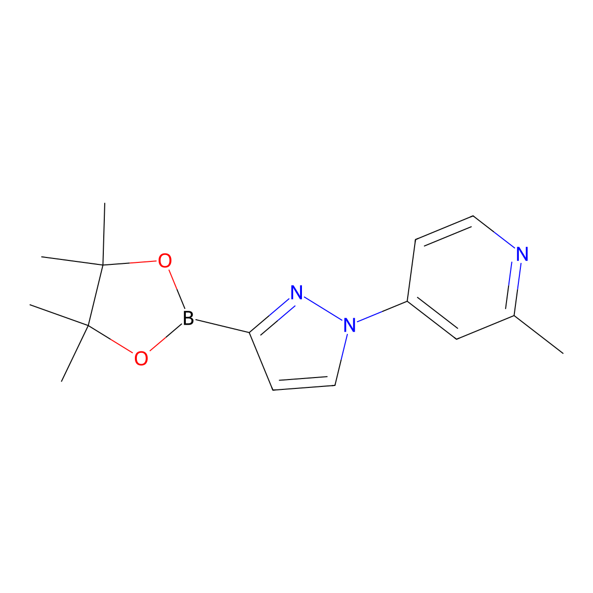 1-(2-Methyl-4-pyridyl)-1H-pyrazole-3-boronic acid pinacol ester molecular structure, CAS 2223027-65-2