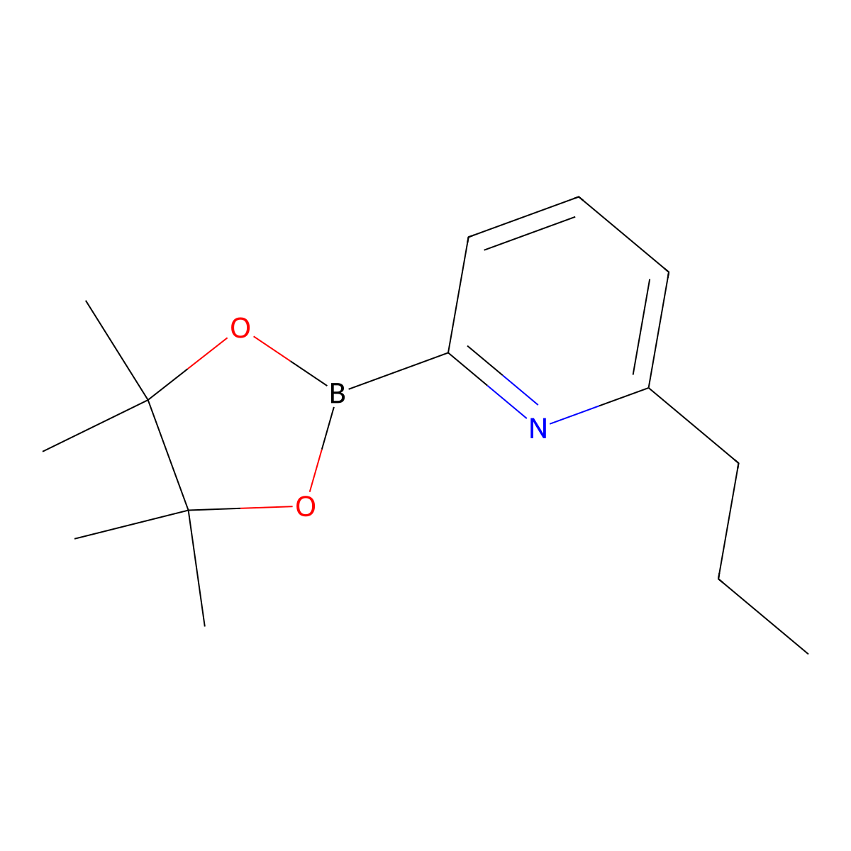 2-Propyl-6-(4,4,5,5-tetramethyl-1,3,2-dioxaborolan-2-yl)pyridine molecular structure, CAS 2223027-66-3