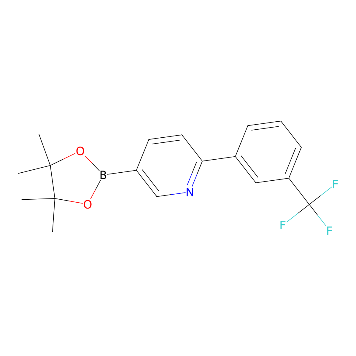 6-(3-Trifluoromethylphenyl)pyridine-3-boronic acid pinacol ester molecular structure, CAS 2223028-64-4
