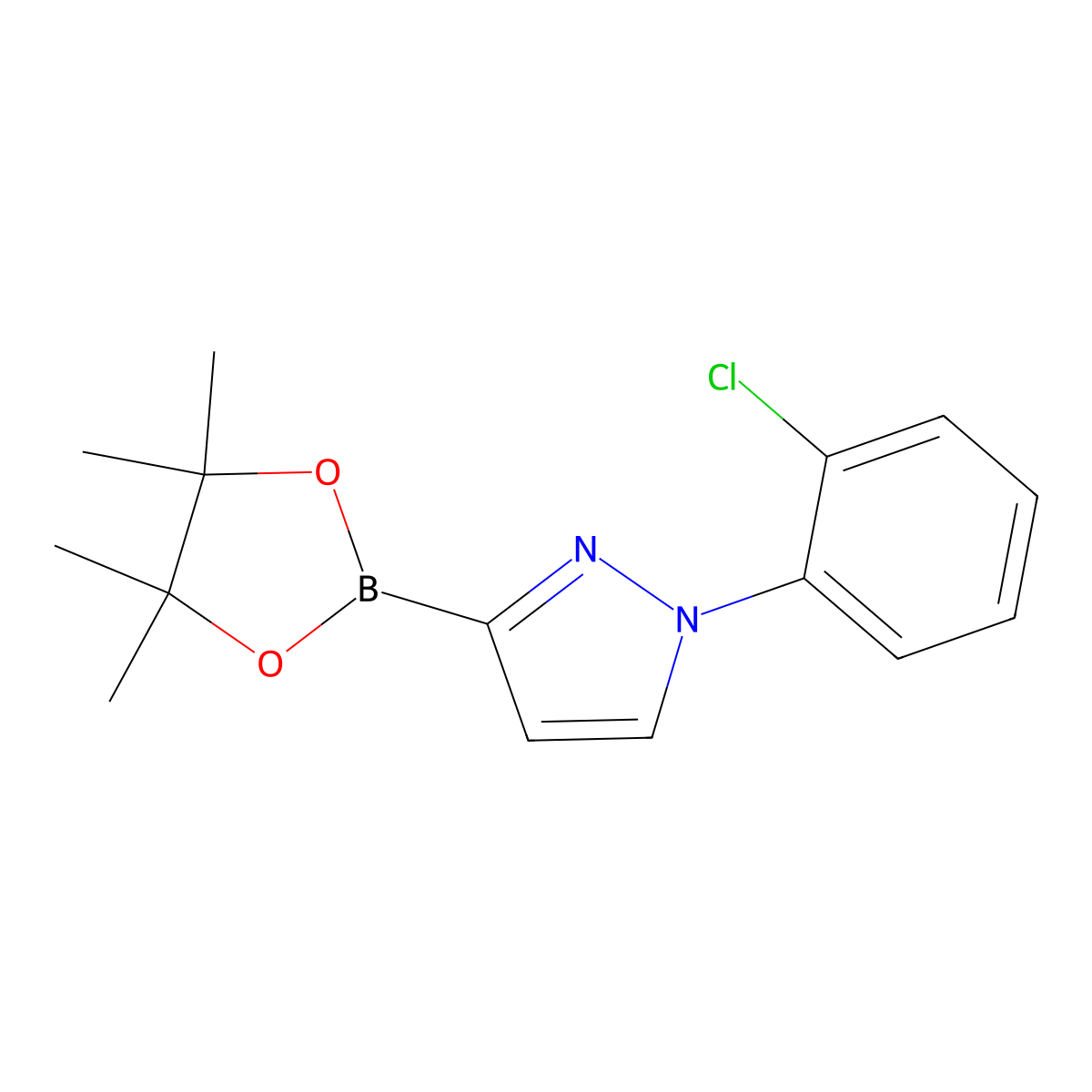 1-(2-Chlorophenyl)-1H-pyrazole-3-boronic acid pinacol ester molecular structure, CAS 2223028-71-3