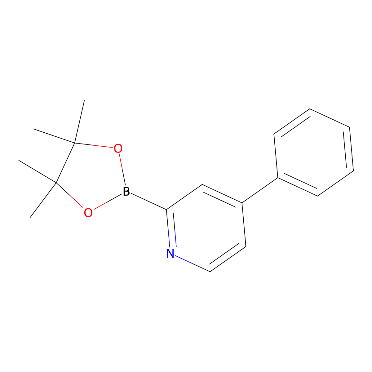 4-Phenyl-2-(4,4,5,5-tetramethyl-1,3,2-dioxaborolan-2-YL)pyridine molecular structure, CAS 2223028-72-4
