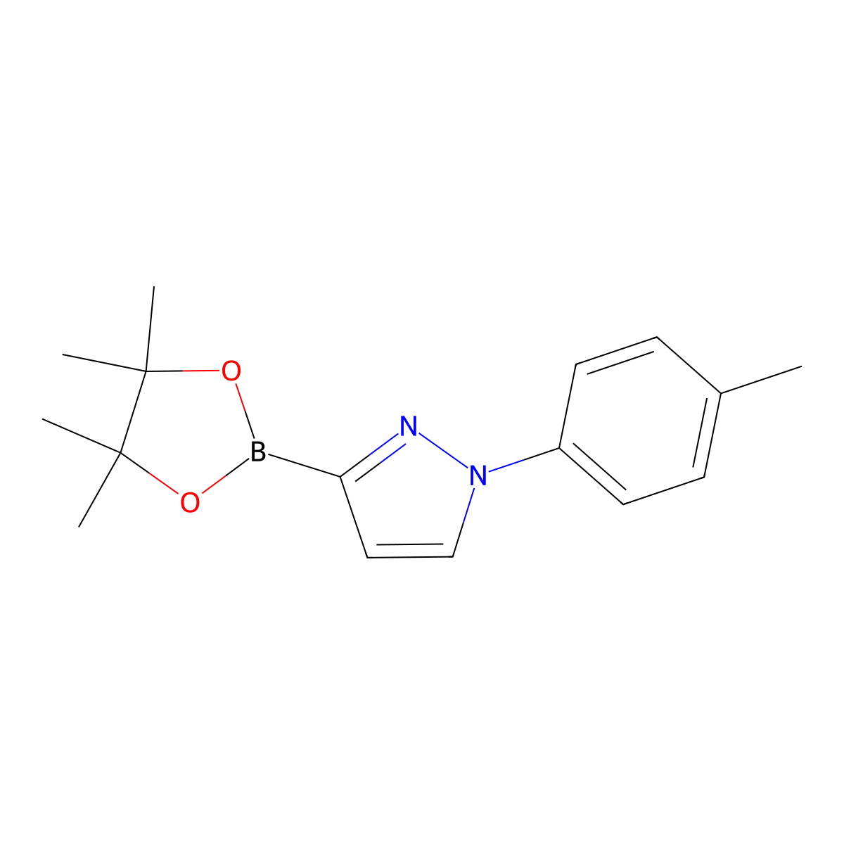 1-(4-Tolyl)-1H-pyrazole-3-boronic acid pinacol ester molecular structure, CAS 2223028-78-0