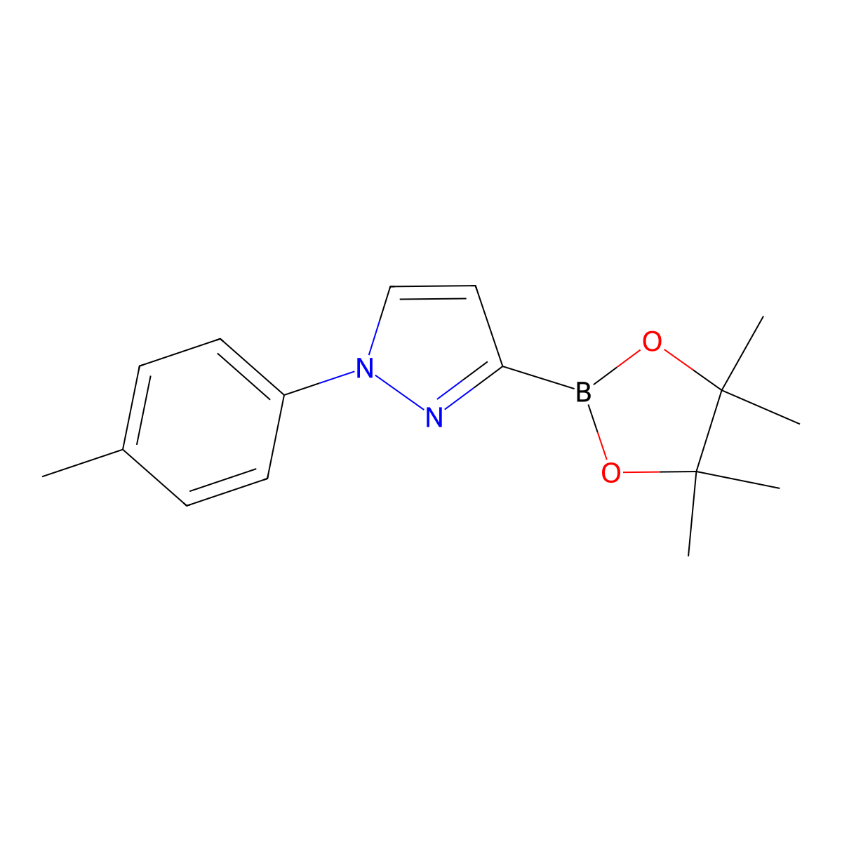 1-(4-Tolyl)-1H-pyrazole-3-boronic acid pinacol ester molecular structure, CAS 2223028-78-0