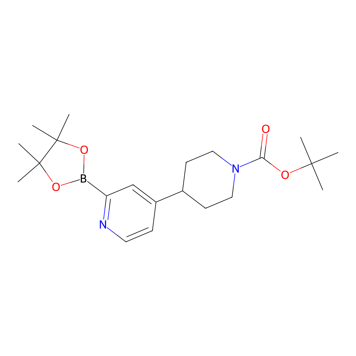 4-(N-Boc-piperidin-4-yl)pyridine-2-boronic acid pinacol ester molecular structure, CAS 2223028-79-1