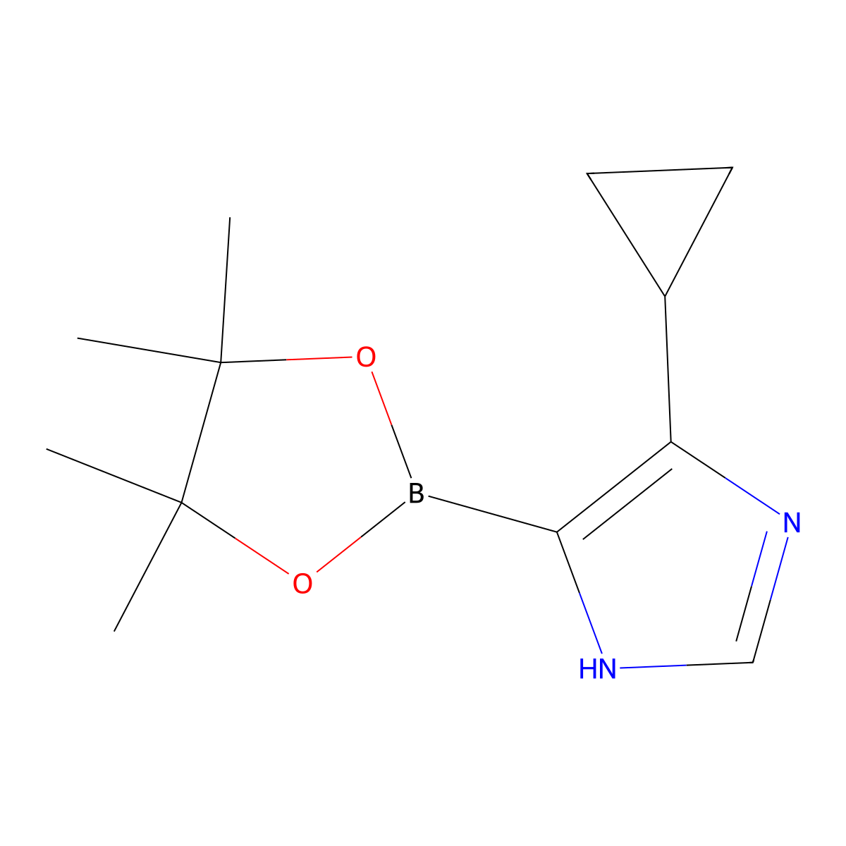 4-Cyclopropylimidazole-5-boronic acid pinacol ester molecular structure, CAS 2223028-83-7