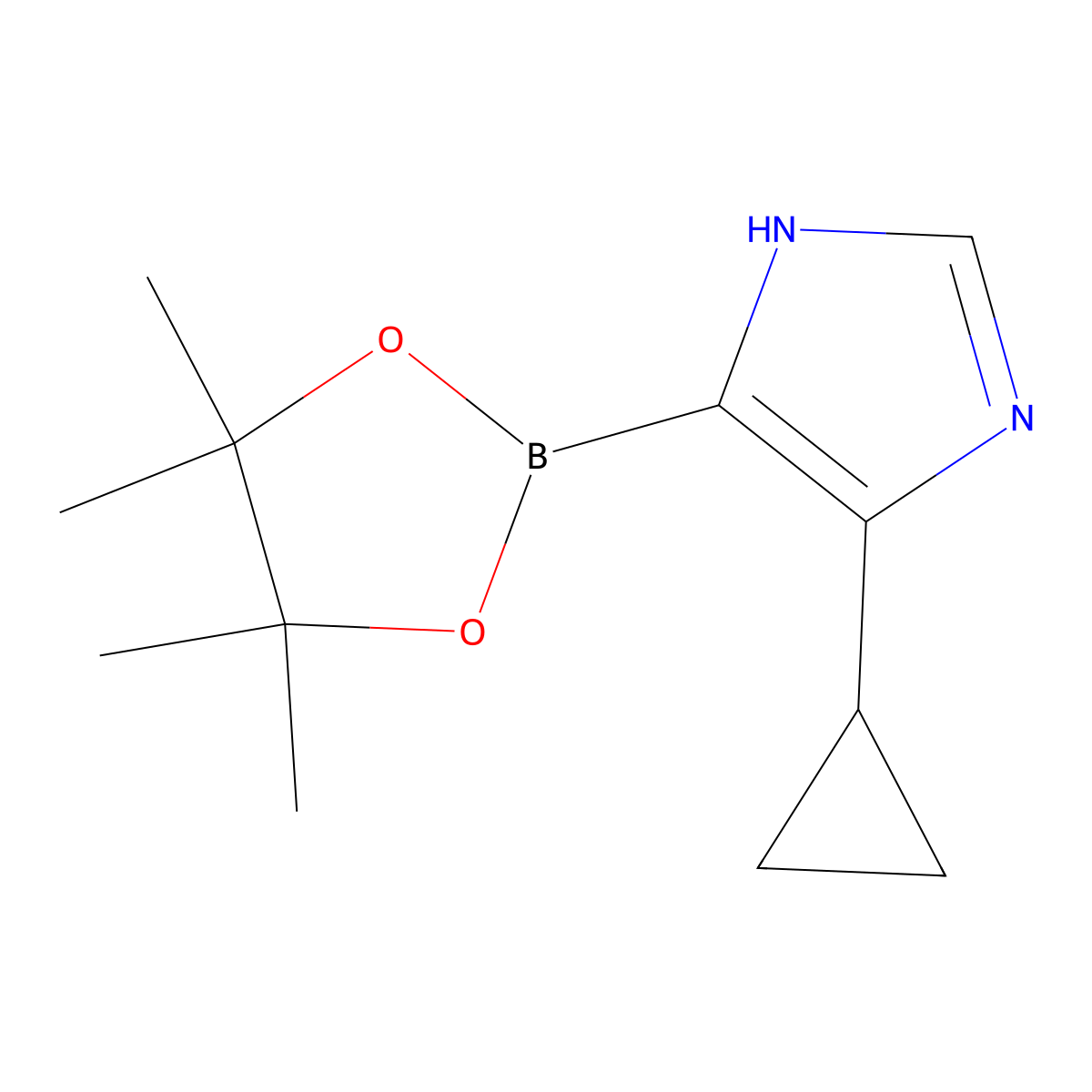 4-Cyclopropylimidazole-5-boronic acid pinacol ester molecular structure, CAS 2223028-83-7