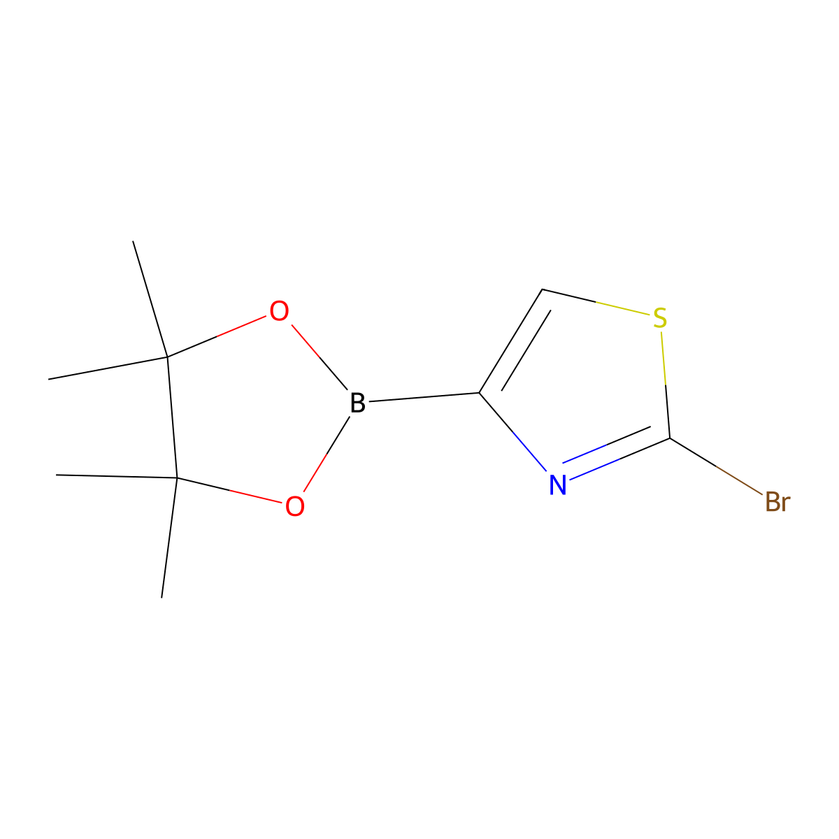 2-Bromothiazole-4-boronic acid pinacol ester molecular structure, CAS 2223028-87-1