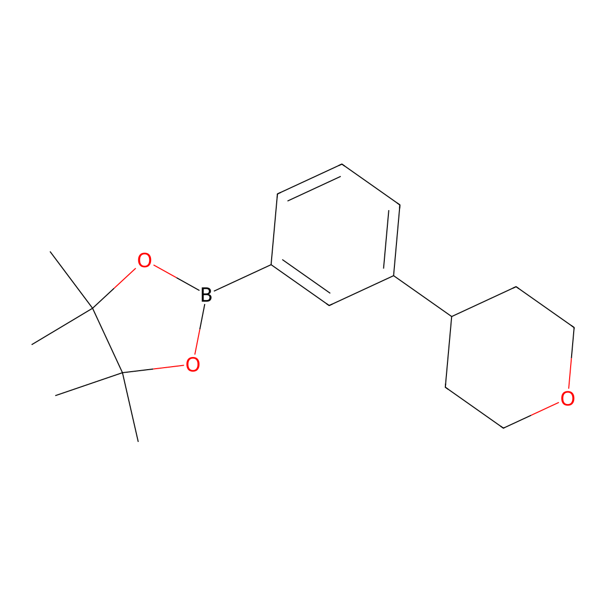 4,4,5,5-Tetramethyl-2-(3-(tetrahydro-2H-pyran-4-yl)phenyl)-1,3,2-dioxaborolane molecular structure, CAS 2223029-05-6