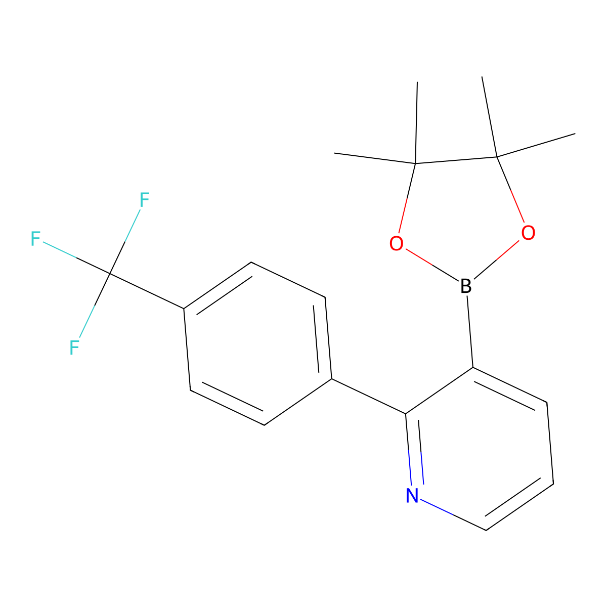2-(4-Trifluoromethylphenyl)pyridine-3-boronic acid pinacol ester molecular structure, CAS 2223029-08-9