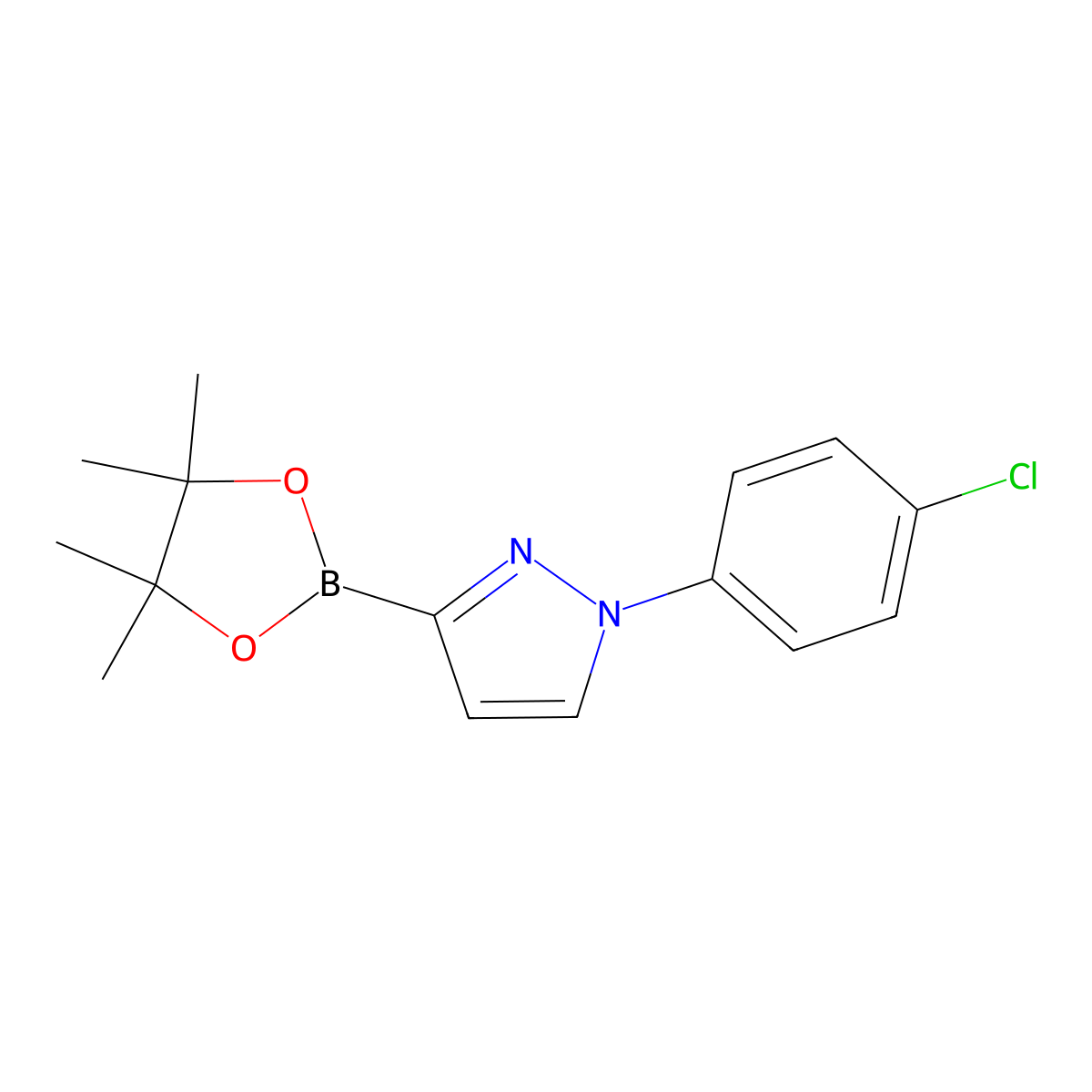 1-(4-Chlorophenyl)-1H-pyrazole-3-boronic acid pinacol ester molecular structure, CAS 2223029-09-0