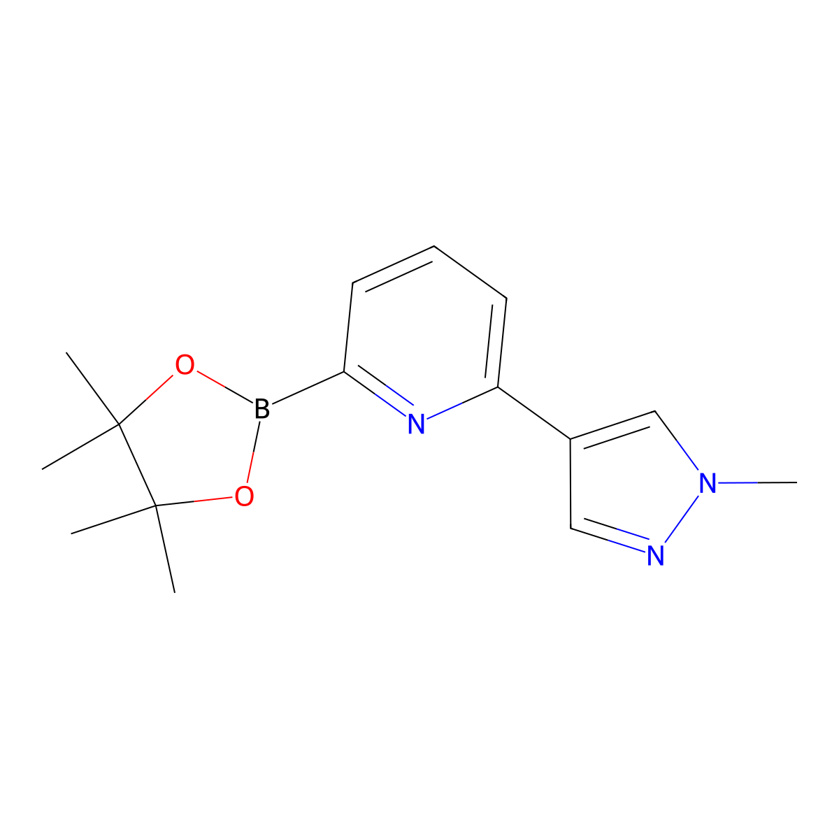 6-(N-Methyl-4-imidazole)pyridine-2-boronic acid pinacol ester molecular structure, CAS 2223029-10-3