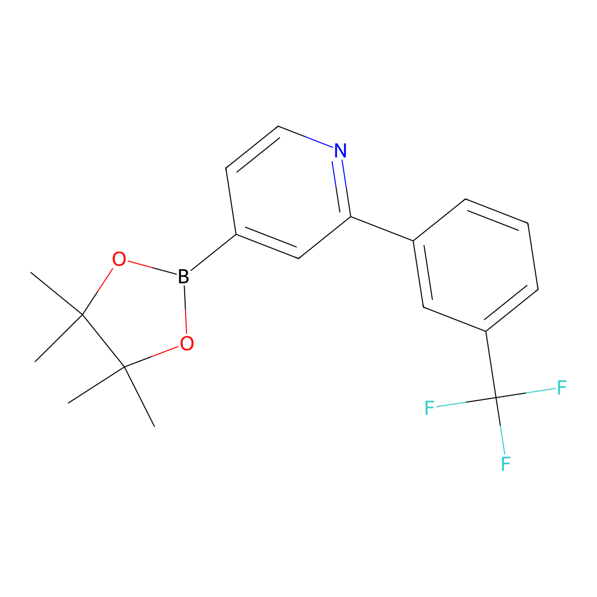 2-(3-Trifluoromethylphenyl)pyridine-4-boronic acid pinacol ester molecular structure, CAS 2223029-17-0