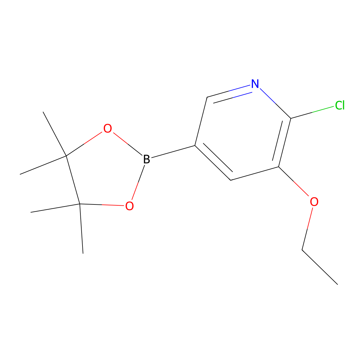 2-Chloro-3-ethoxy-5-(tetramethyl-1,3,2-dioxaborolan-2-yl)pyridine molecular structure, CAS 2223029-21-6